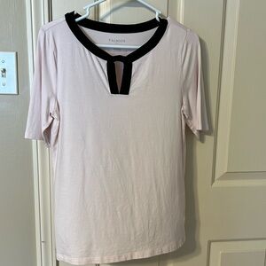 Talbots Pink & Black Tee
